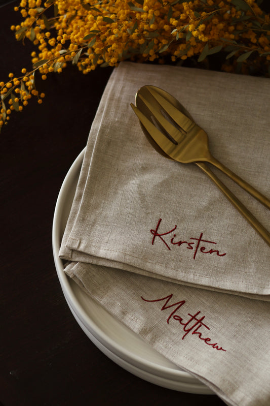 Linen Napkins- Script edition