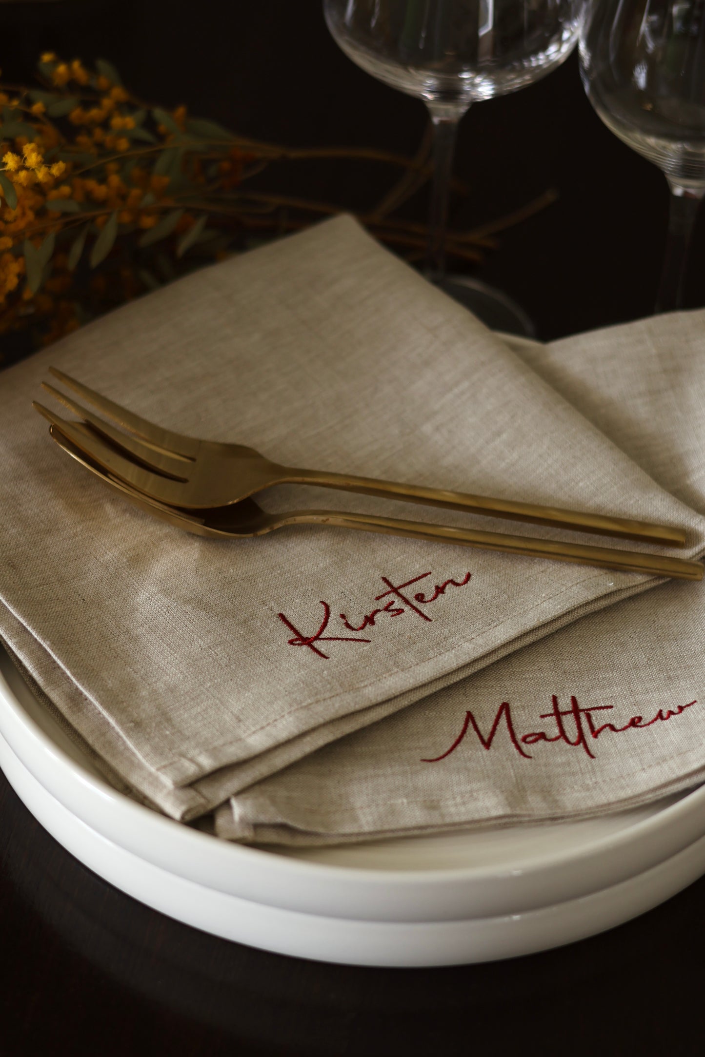 Linen Napkins- Script edition