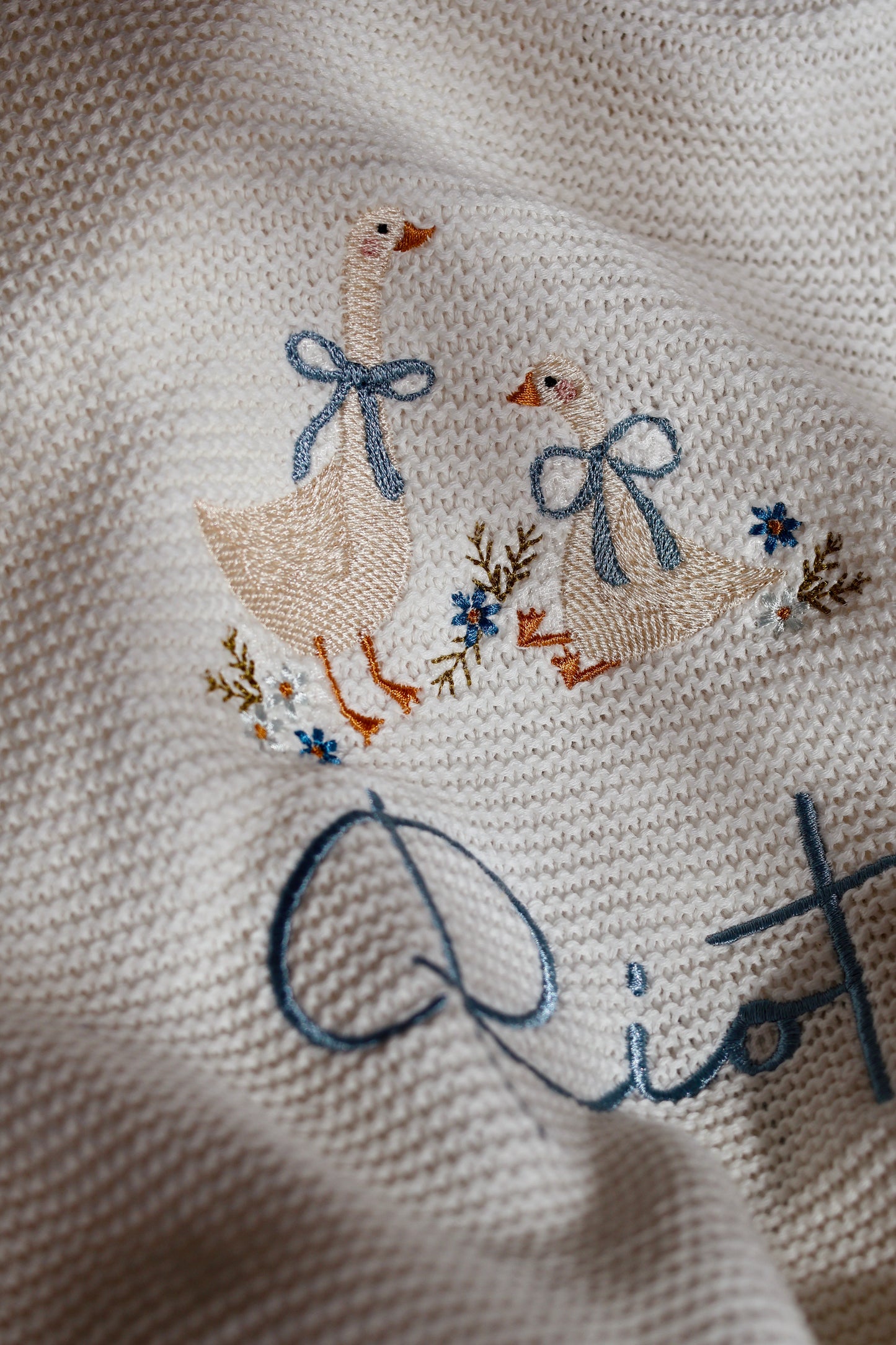 Cotton knit Blanket- Geese
