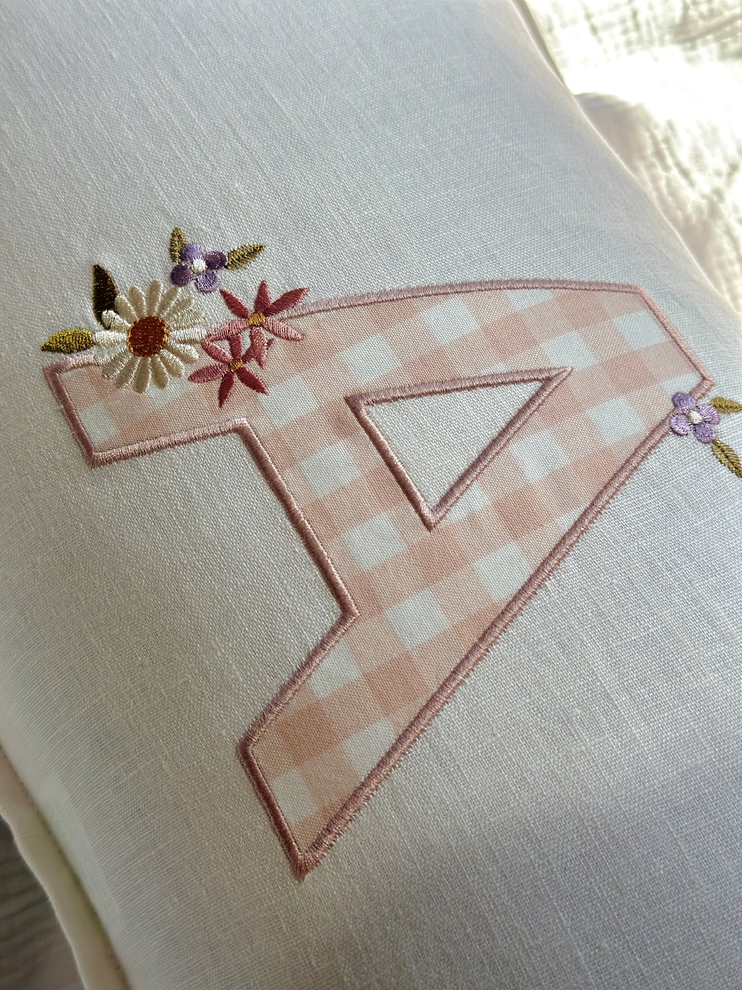 Spring Gingham Linen Cushion Cover