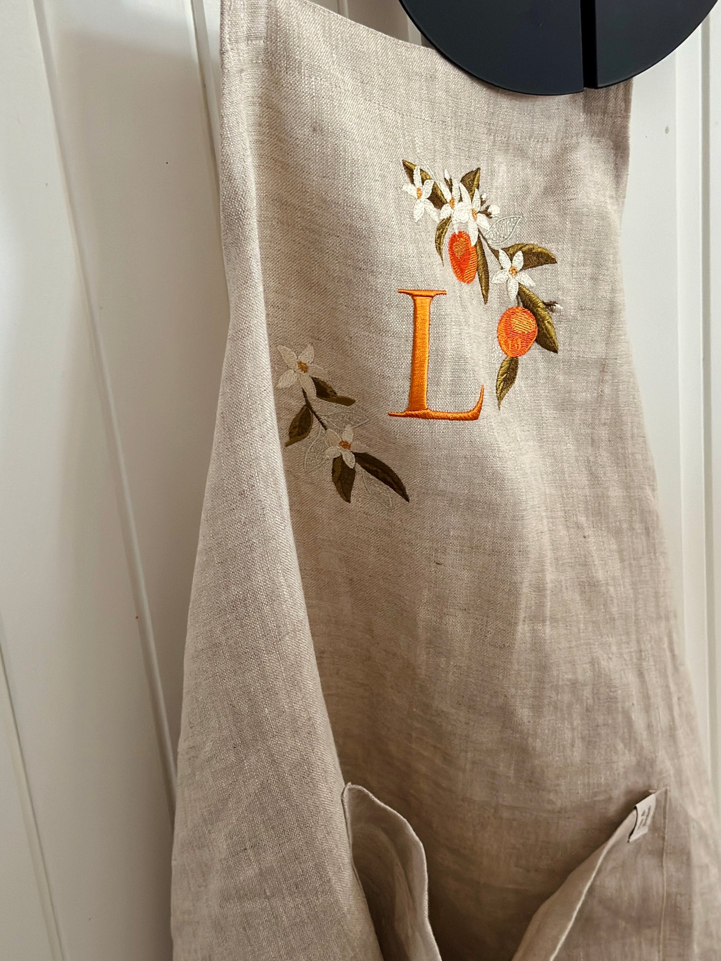 Linen Apron- Orange blossom