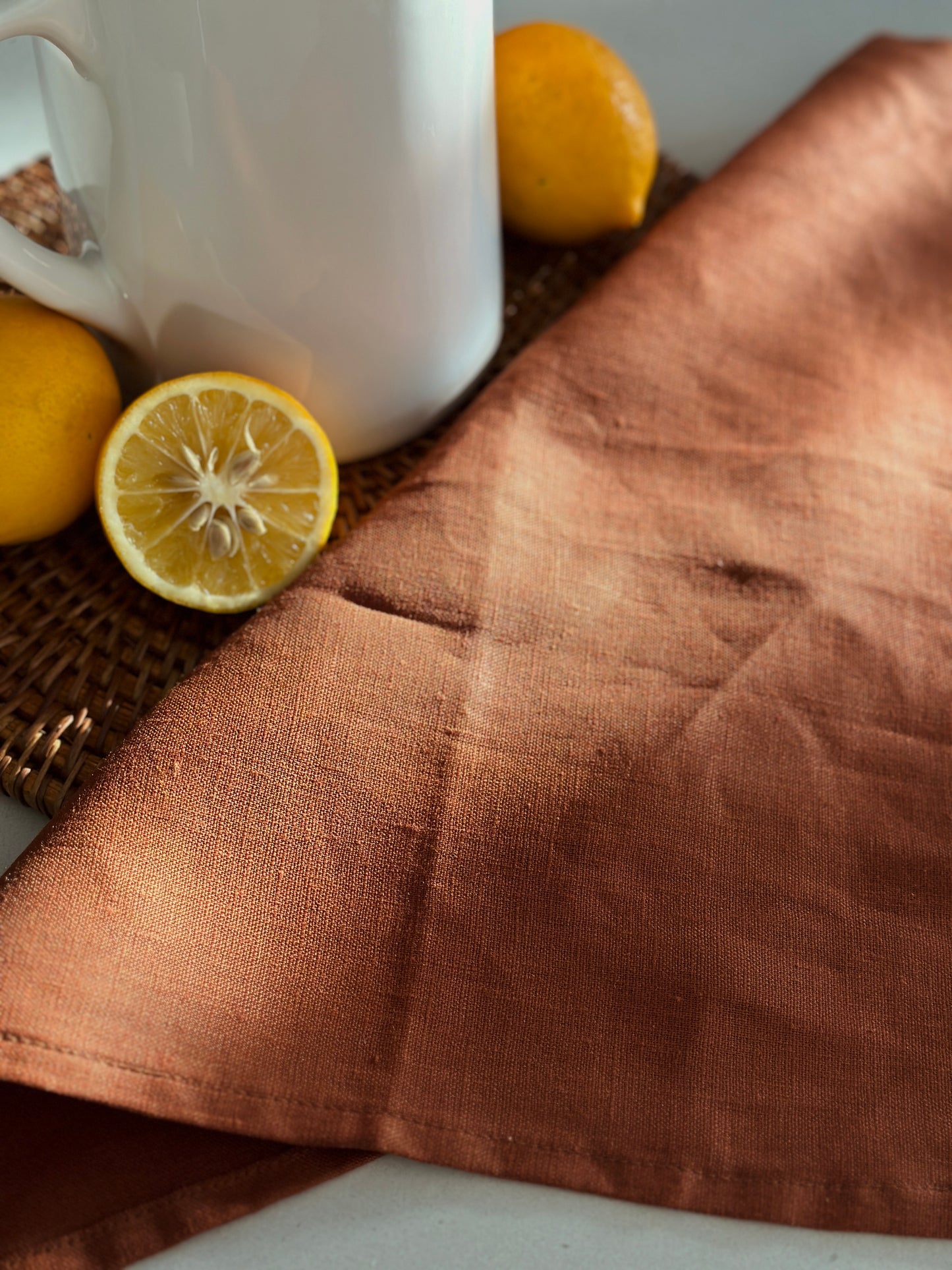 Pure Linen Napkins- Rust