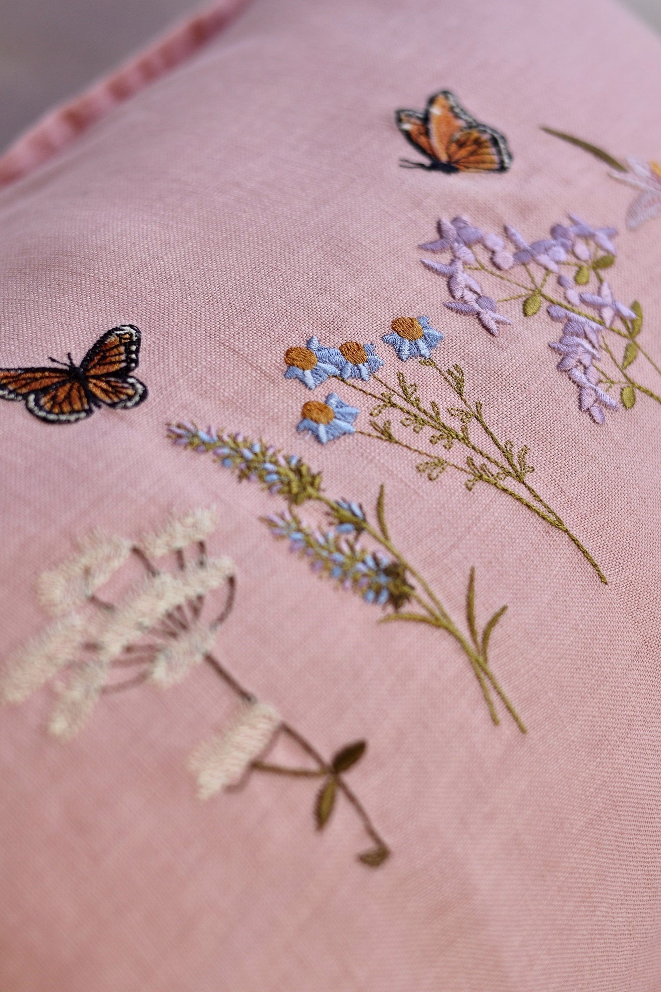 Pure Linen Cushion Cover- Wildflower edition