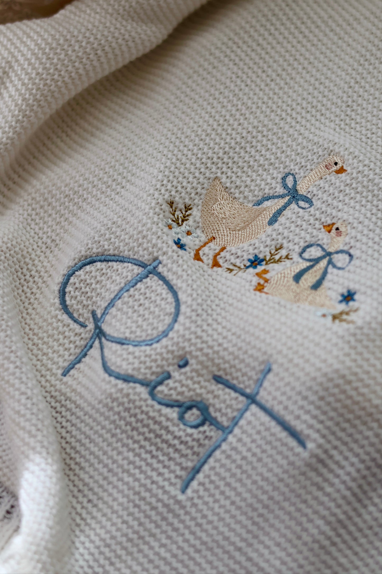Cotton knit Blanket- Geese
