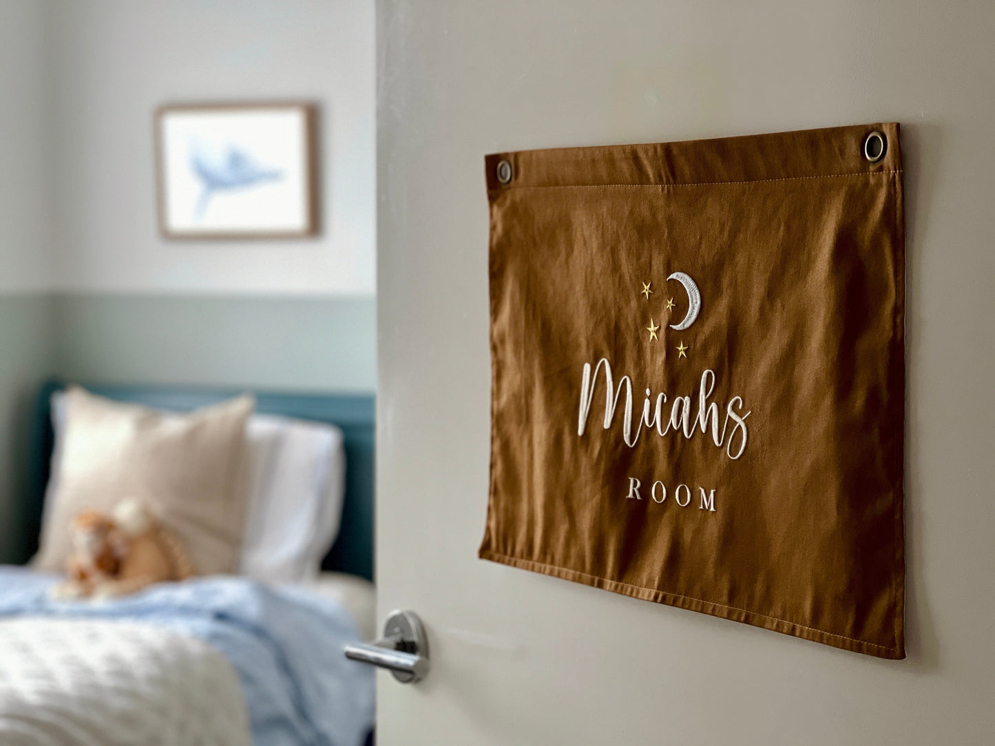 Personalised room flag- Ochre