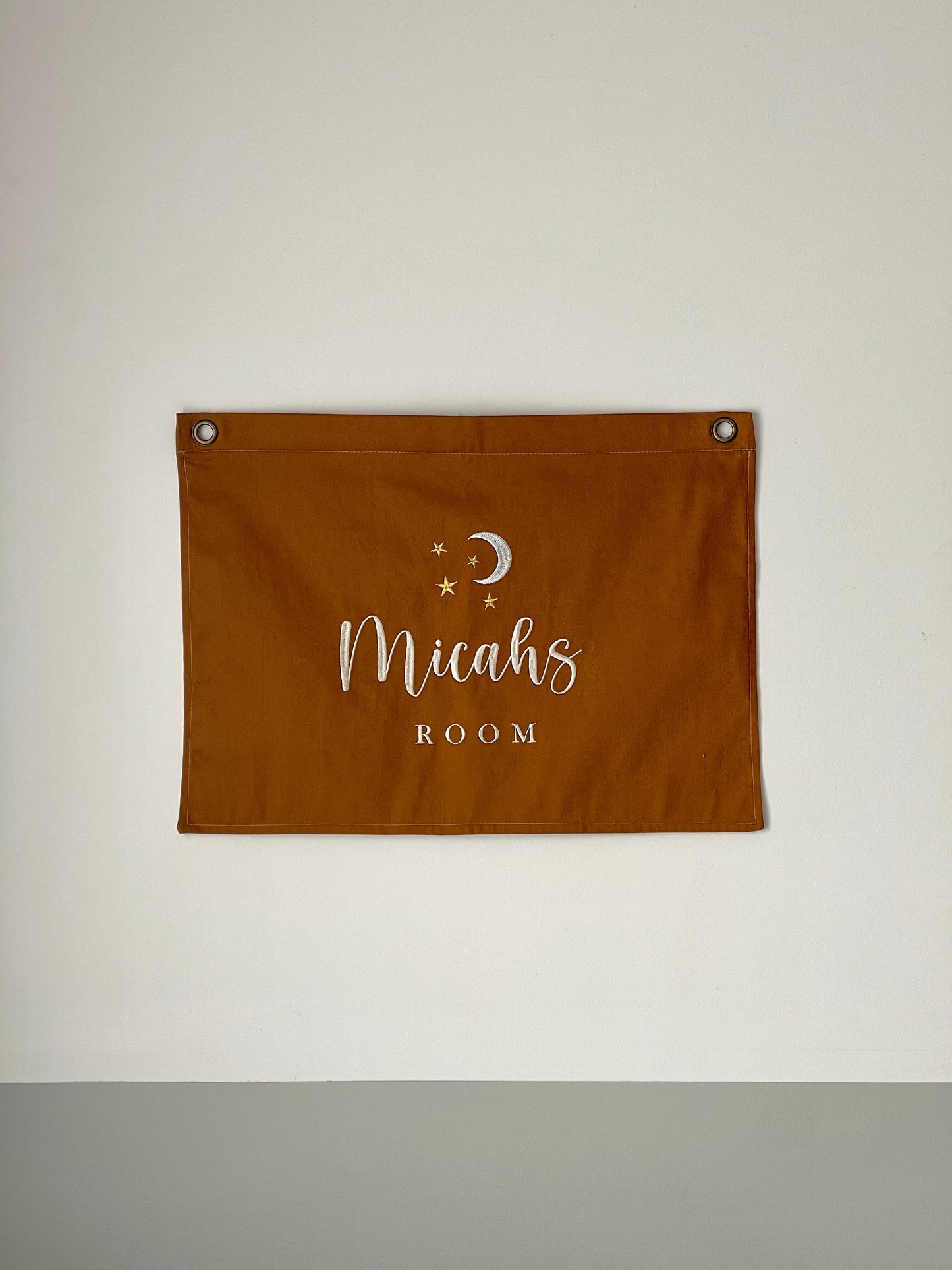 Personalised room flag- Ochre