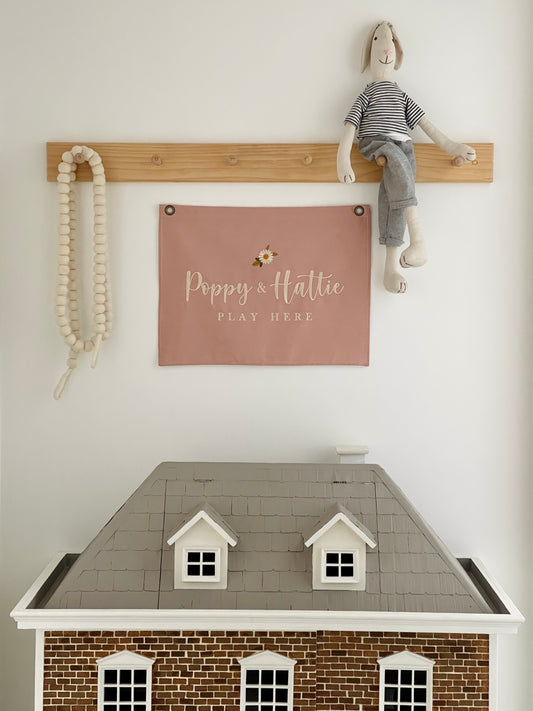 Personalised room flag- Blush