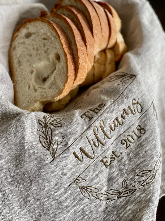 Linen Tea towel- Wreath Edition