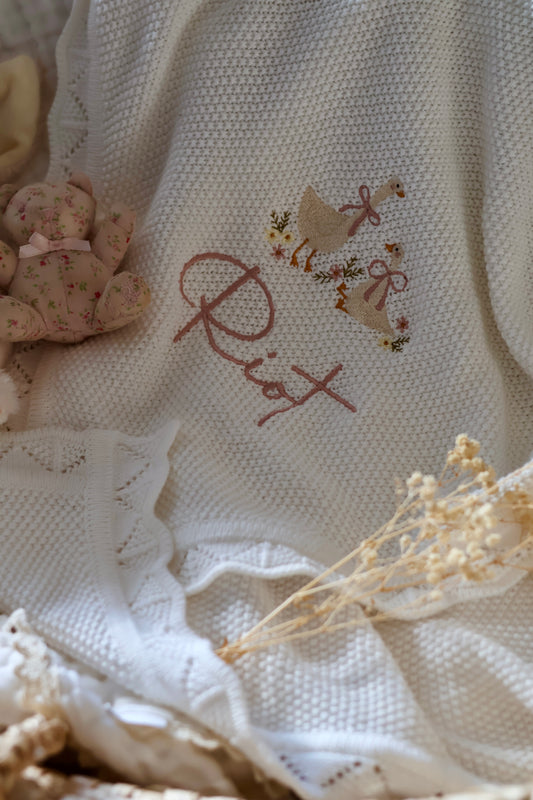 Cotton knit Blanket- Geese