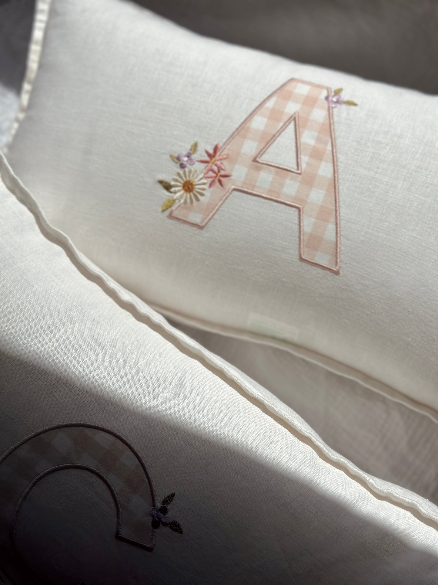 Spring Gingham Linen Cushion Cover