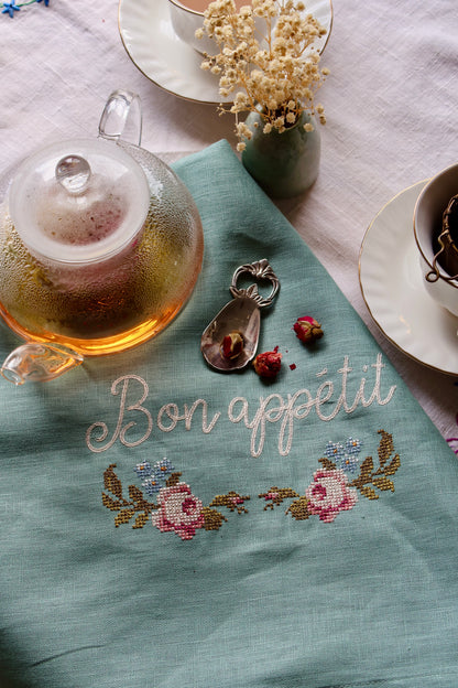 Linen Tea towel- Bon Appetit