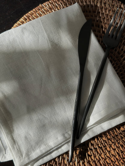 Pure Linen Napkins- White