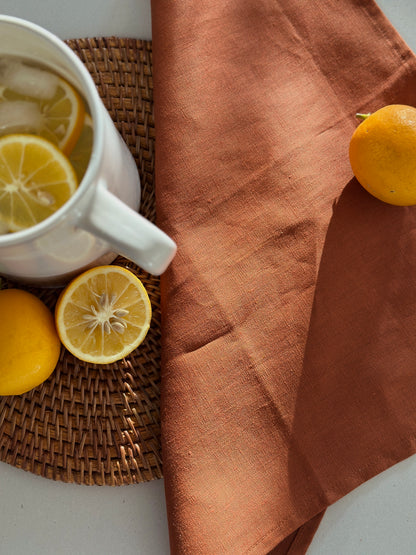 Pure Linen Napkins- Rust