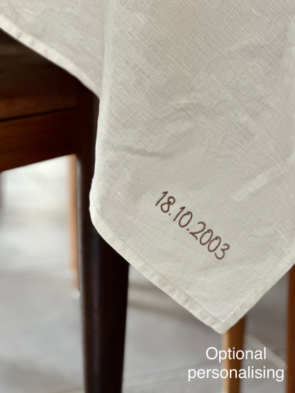 Pure Linen Tablecloth- Script Edition