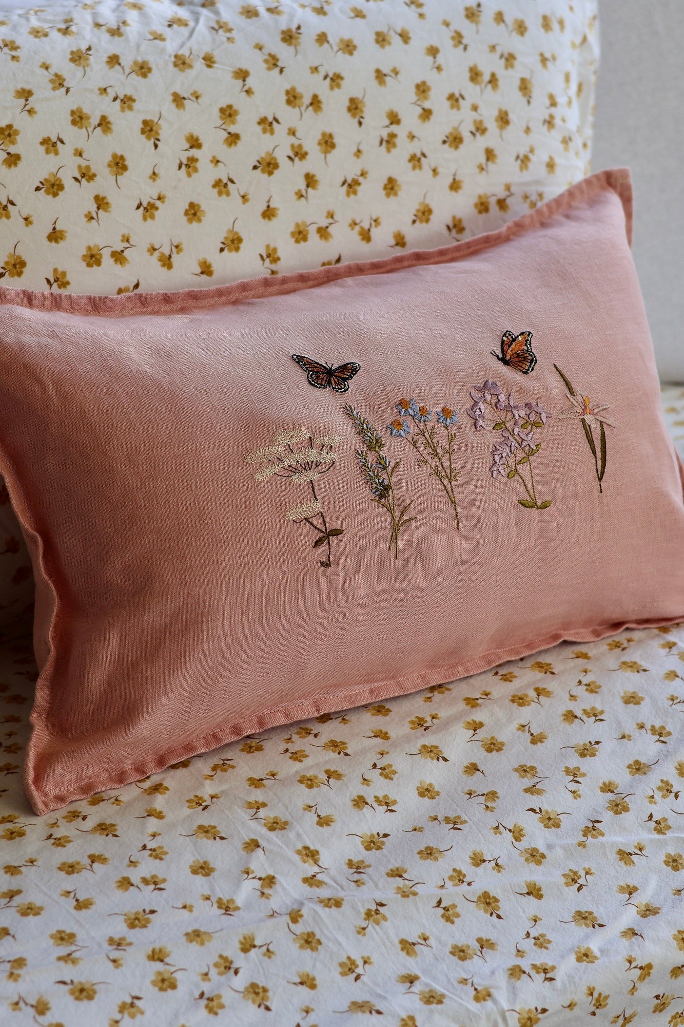 Pure Linen Cushion Cover- Wildflower edition