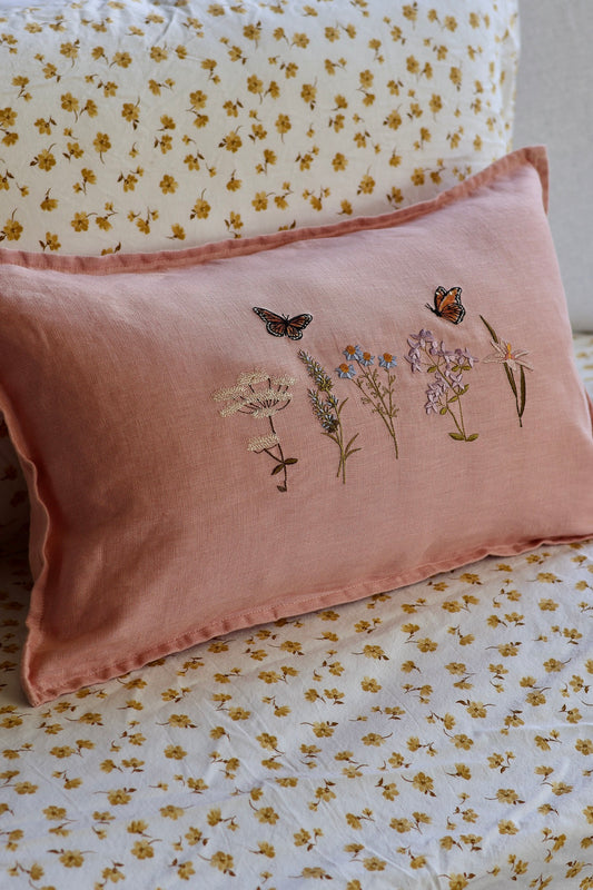 Pure Linen Cushion Cover- Wildflower edition