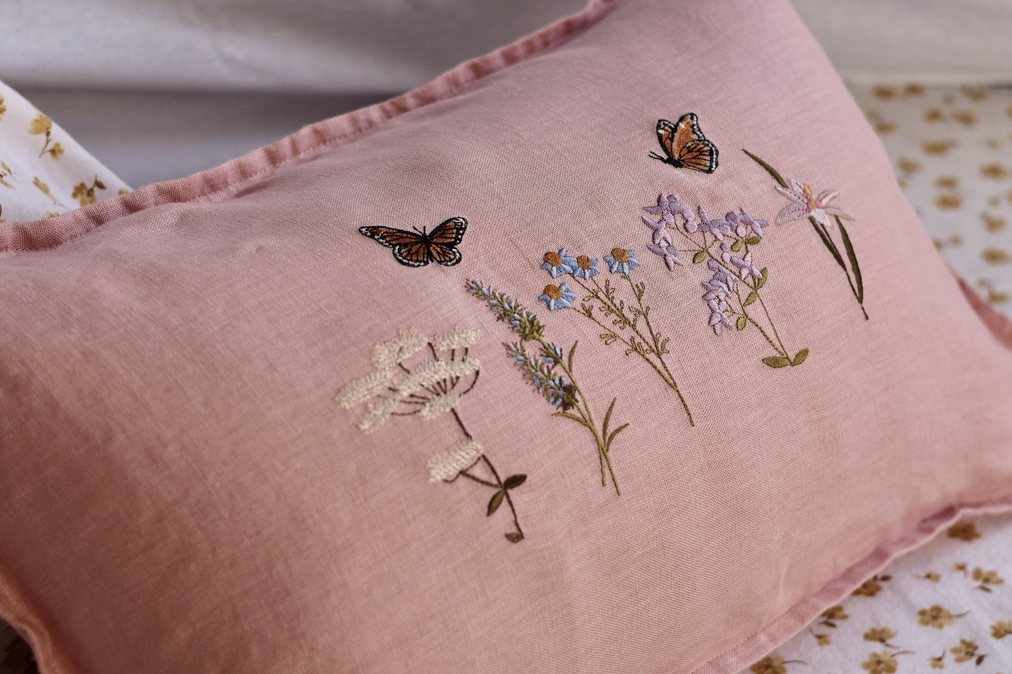 Pure Linen Cushion Cover- Wildflower edition