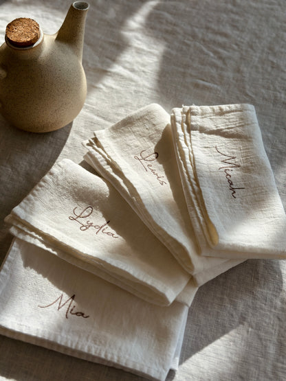 Pure Linen Napkins- White