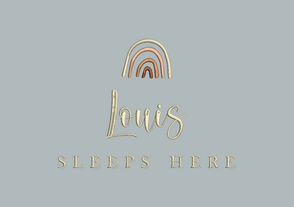 Personalised room flag- Dusty Blue
