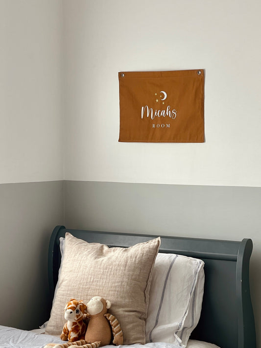 Personalised room flag- Ochre