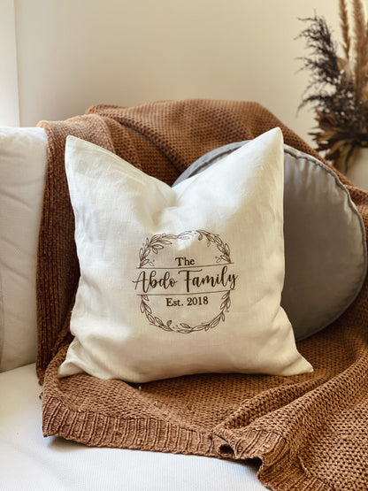 Pure Linen Cushion Cover- Wreath edition