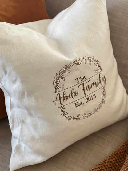 Pure Linen Cushion Cover- Wreath edition