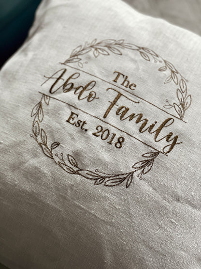 Pure Linen Cushion Cover- Wreath edition