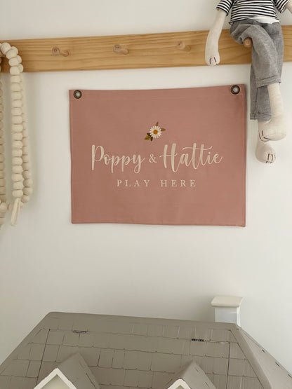 Personalised room flag- Blush