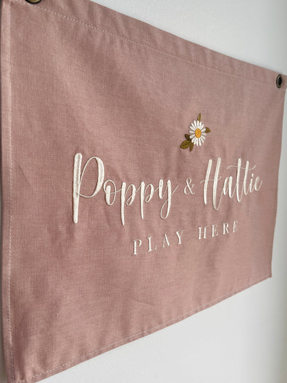 Personalised room flag- Blush