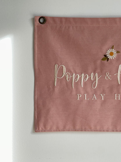 Personalised room flag- Blush